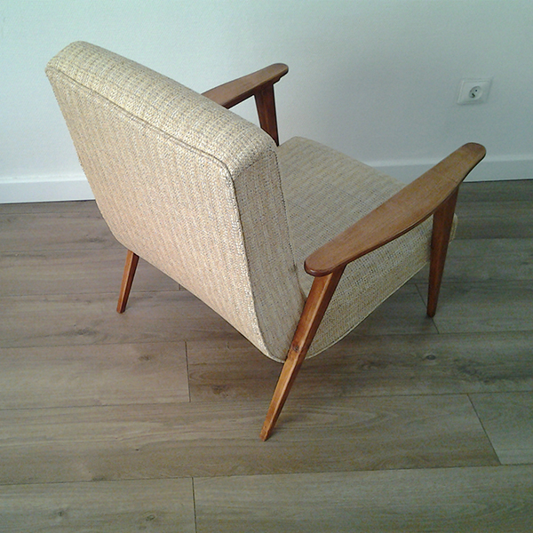 Fauteuil vintage scandinave Boomerang rdition des annes 50/60