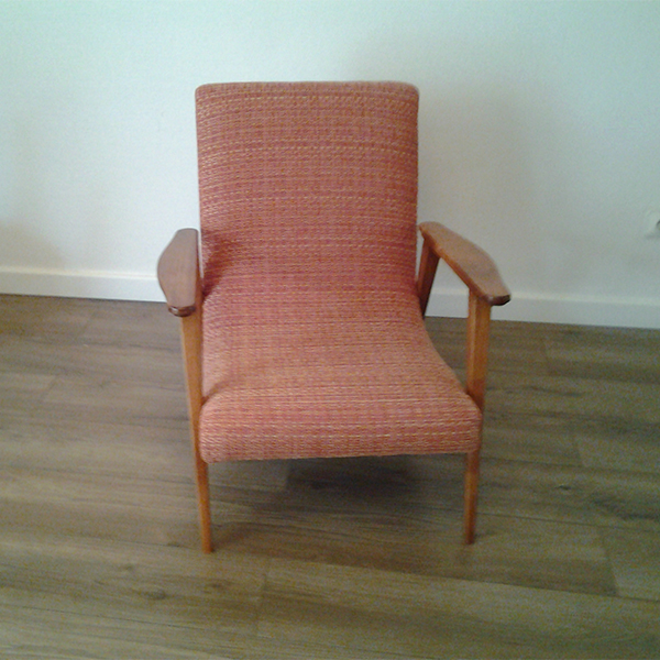 Fauteuil vintage scandinave Boomerang rdition des annes 50