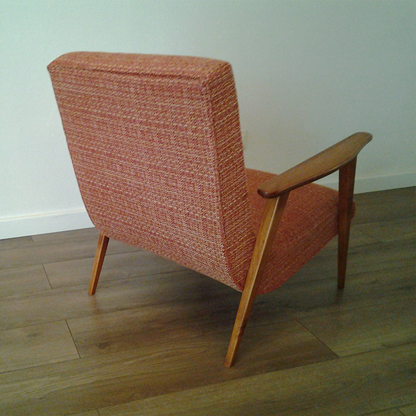 Fauteuil vintage scandinave Boomerang rdition des annes 50